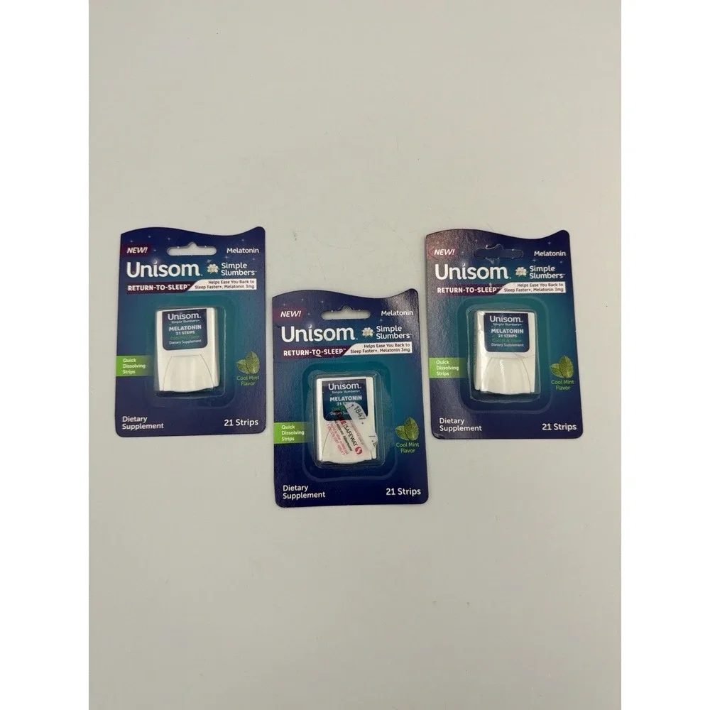 Unisom Simple Slumbers Return-To-Sleep Melatonin Strips Lot Of 3 Sealed Exp 0224